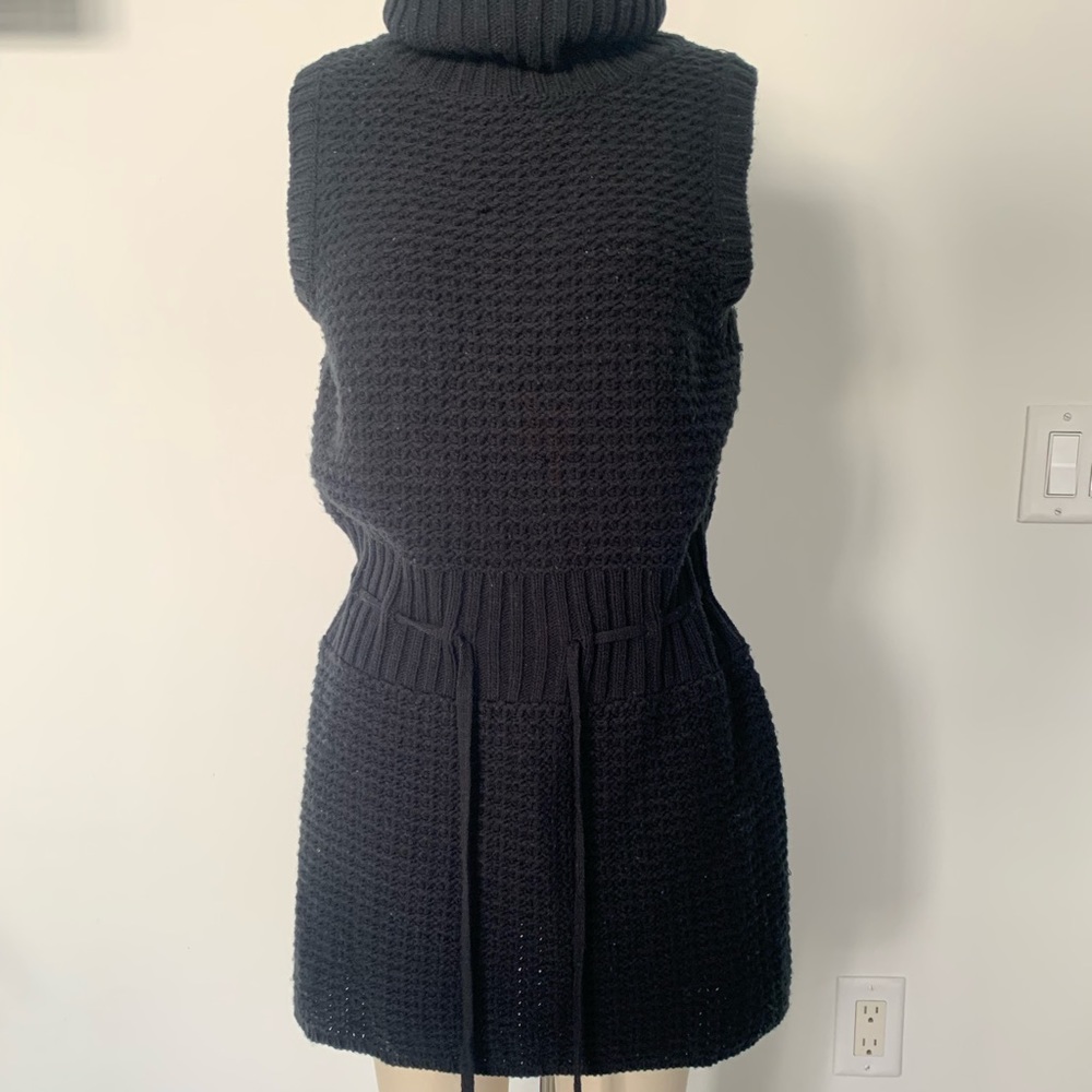 turtle neck mini sweater dress